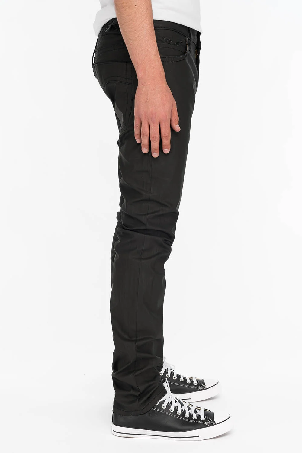 ROBINS MARLON JEANS IN BLACK WAX RAW DENIM - Image 2